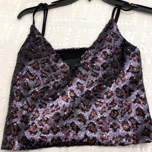 Le Superbe Sequin Crop Tank S NBW
